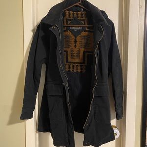 Womens Pendleton St. Helena Water Resistant Hooded Canvas Topper Coat Size Large